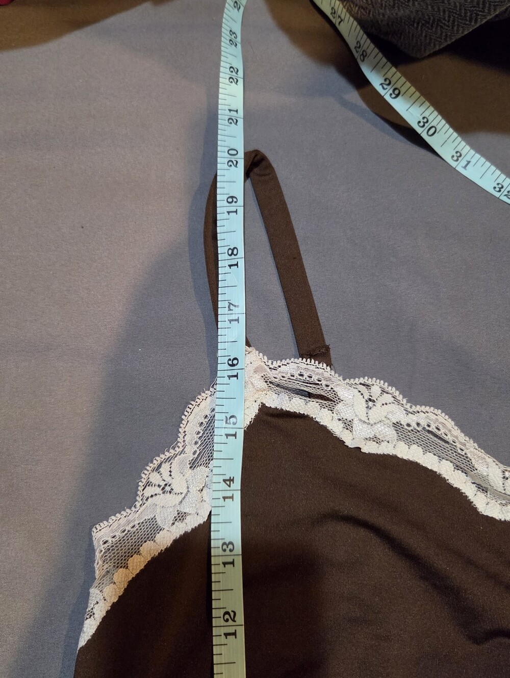 Vintage Y2k Brown And Cream Lace Dainty Feminine Casual Cami Tank Top | S - Picture 10 of 10